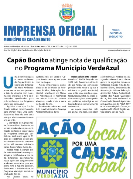 Capa da edição