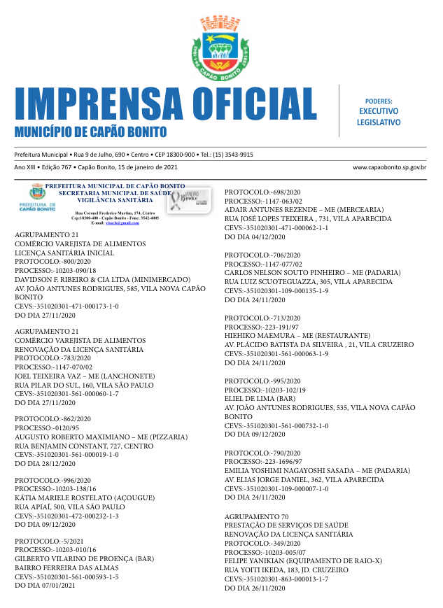 Capa da edição