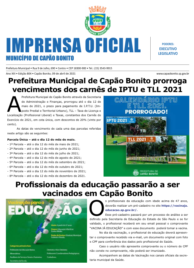 Capa da edição