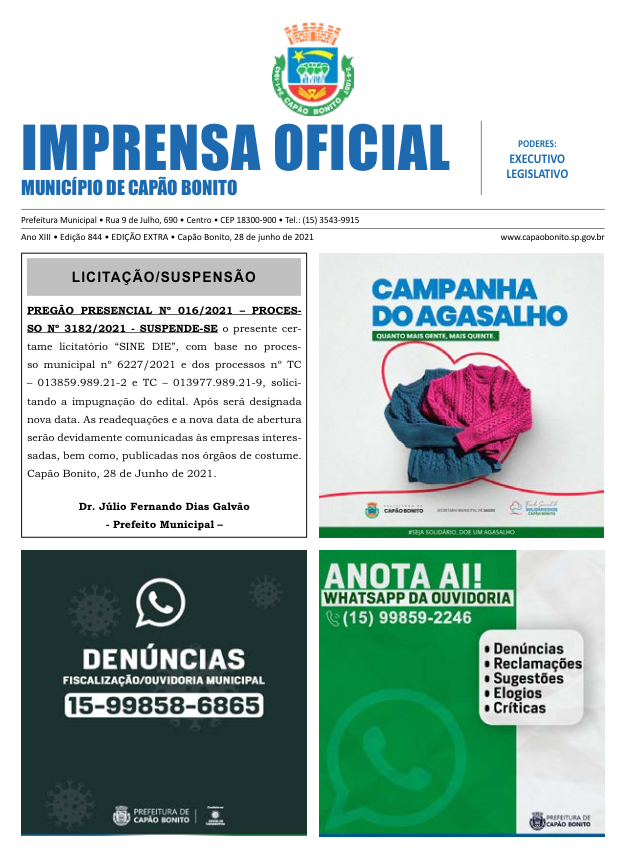 Capa da edição