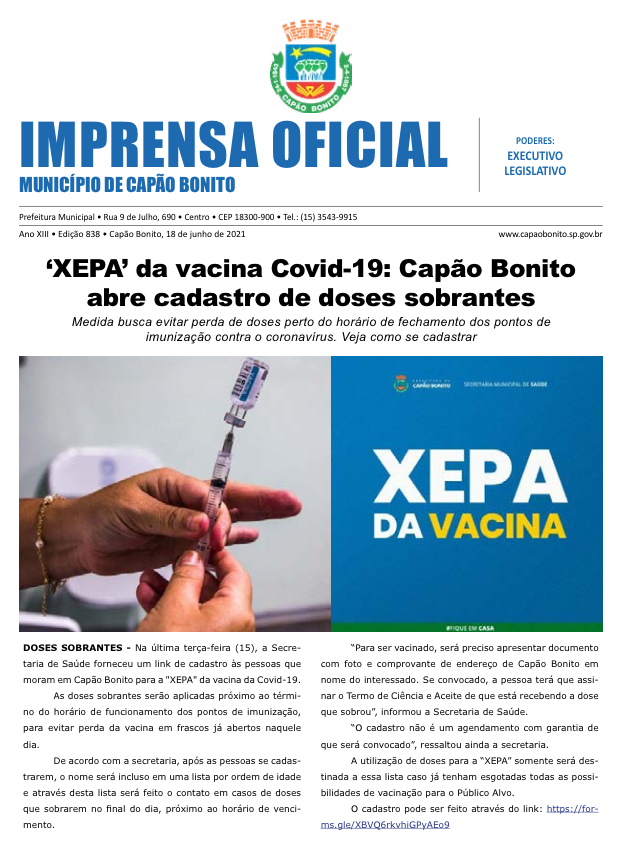Capa da edição