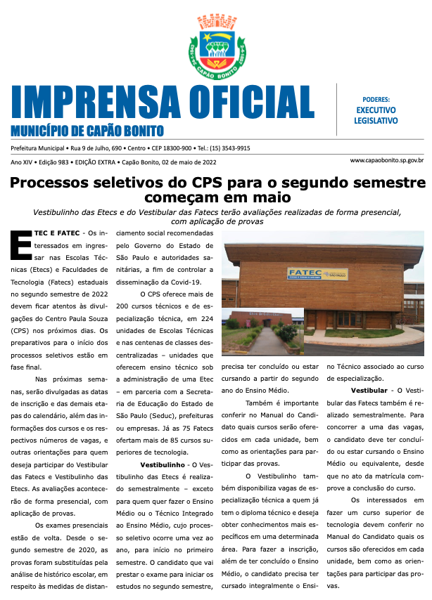 Capa da edição