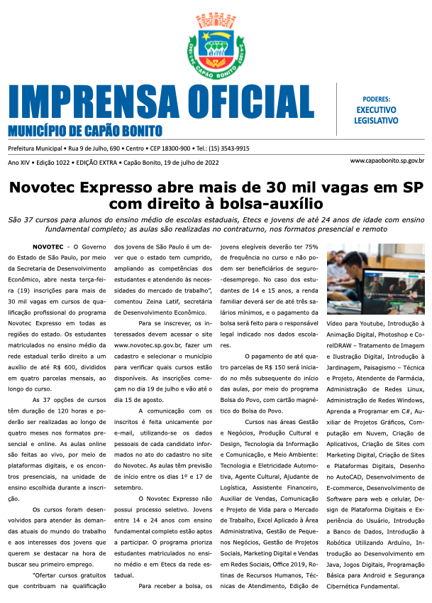 Capa da edição