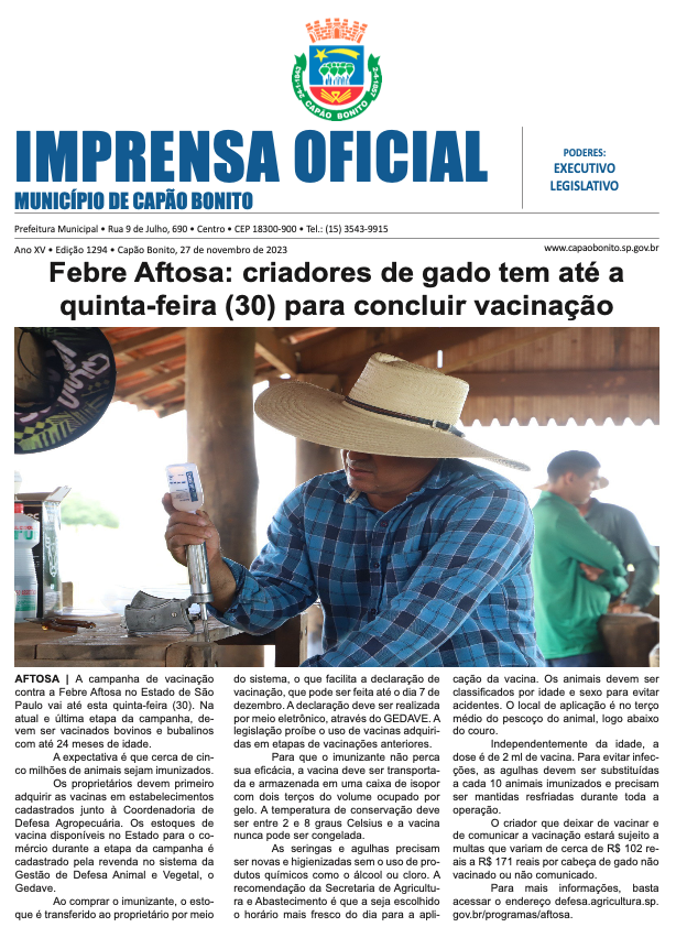Capa da edição