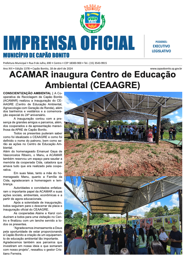 Capa da edição