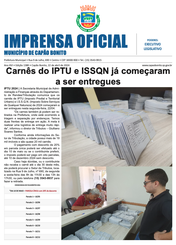Capa da edição