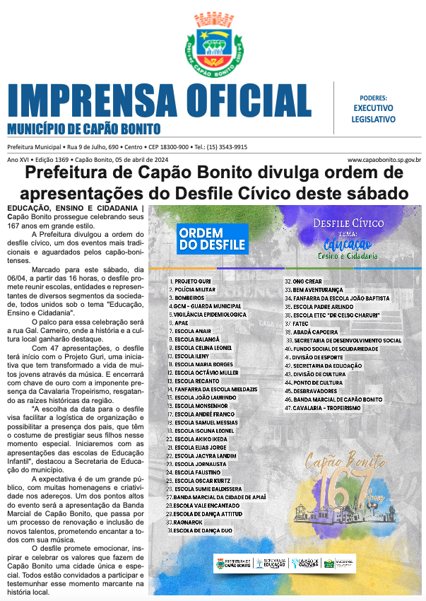 Capa da edição