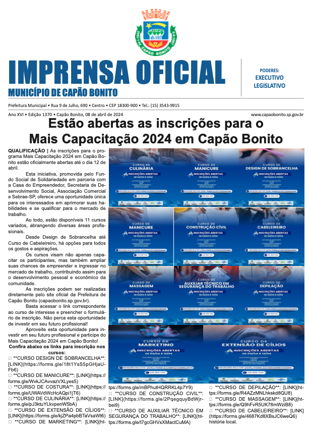Capa da edição