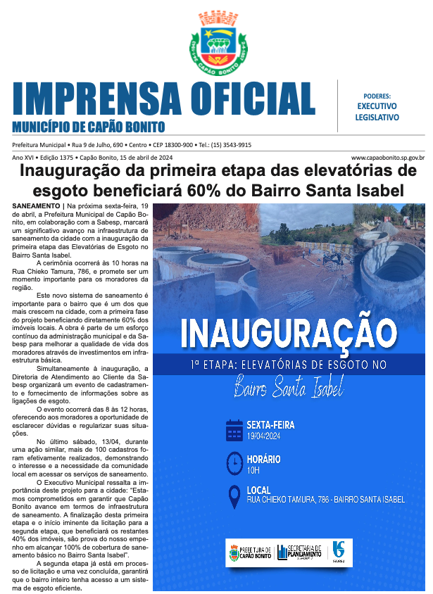 Capa da edição
