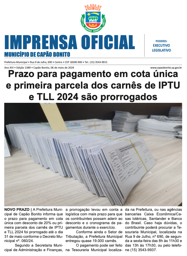 Capa da edição