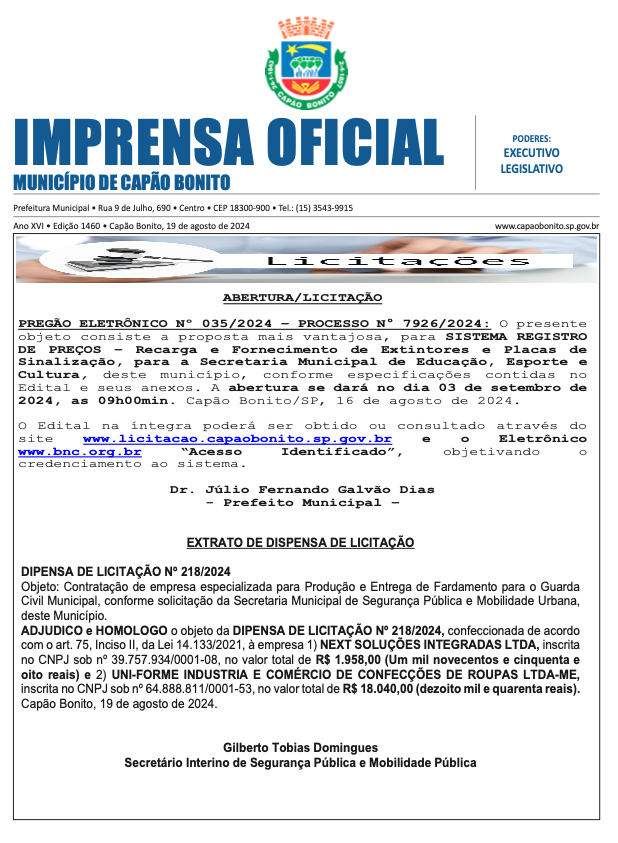 Capa da edição
