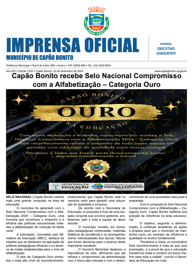 Capa da edição
