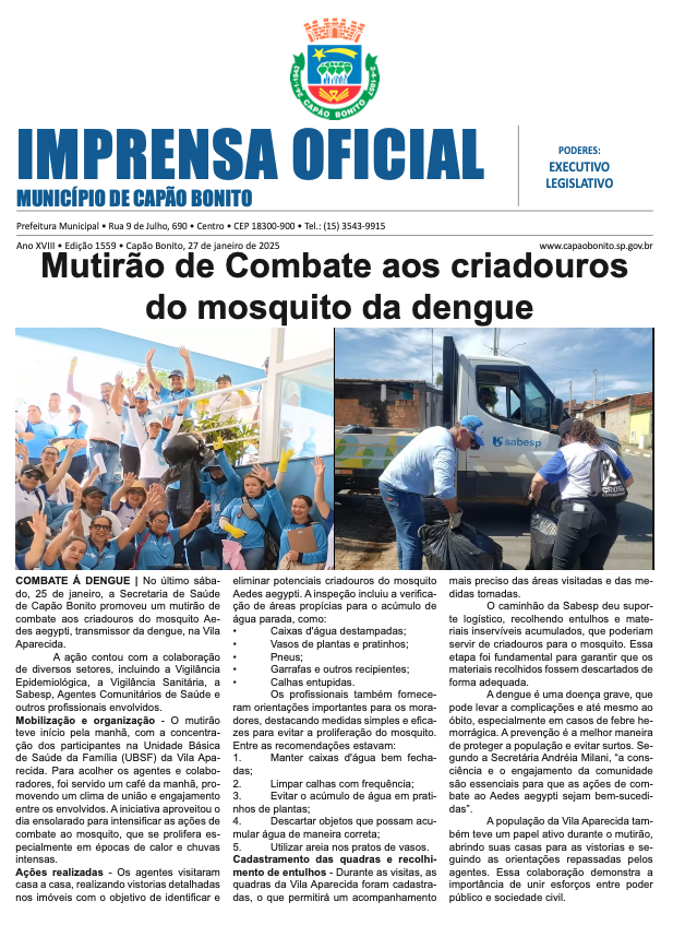 Capa da edição