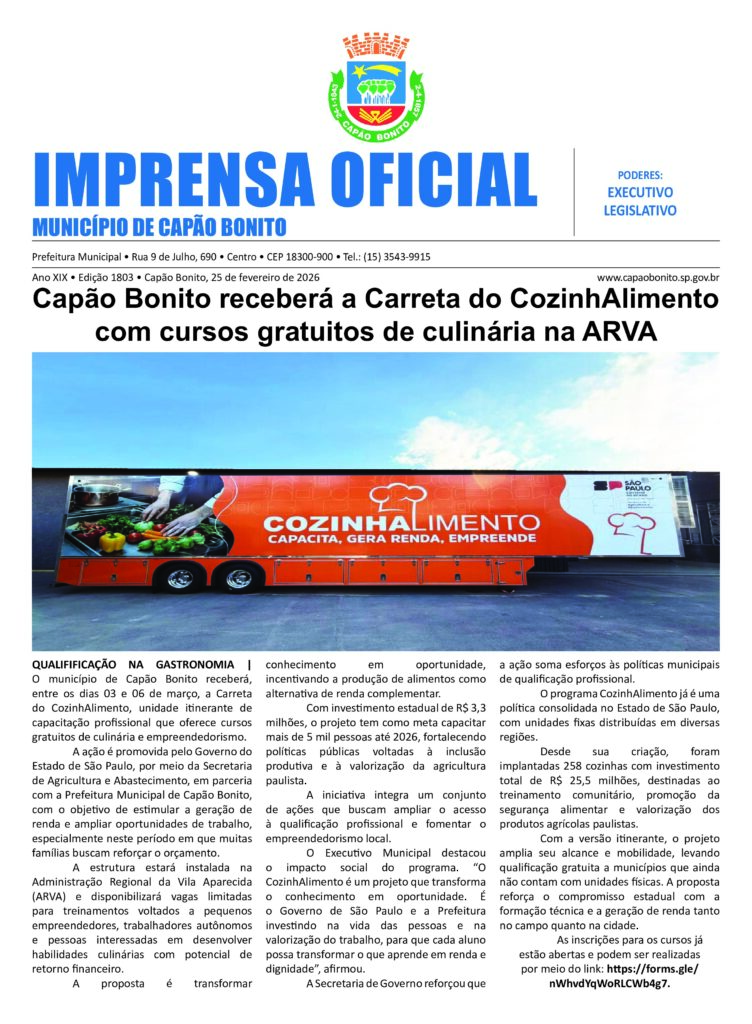 Capa da edição