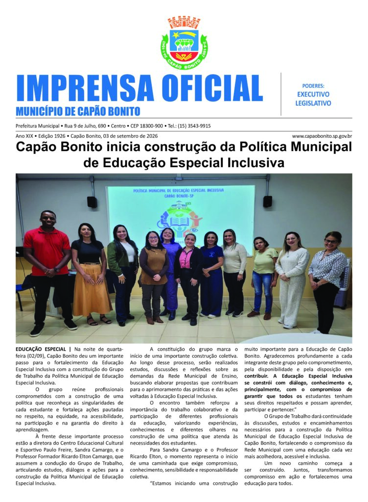 Capa da Edição 3.109