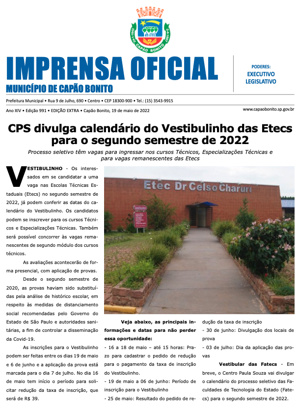 Capa da edição
